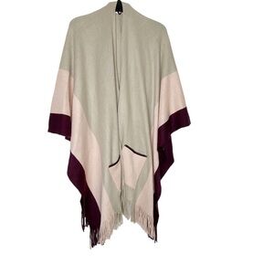 APT.9 multi colored poncho sweater. OS